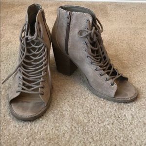 Mossimo open toe lace up booties